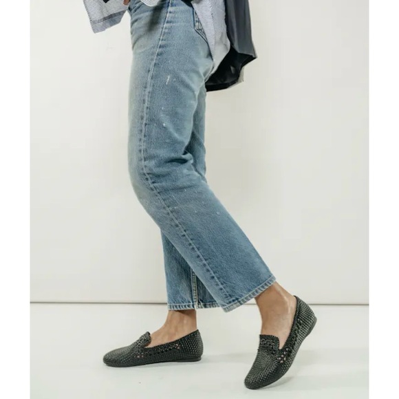 Birdies The Woven Starling Flat Loafer Black Faux Leather Smoking Slipper 7.5 - Picture 5 of 16